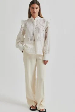 Clearance Second Female Nete Frill Shirt 59393 1044 Coconut Milk