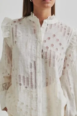Clearance Second Female Nete Frill Shirt 59393 1044 Coconut Milk