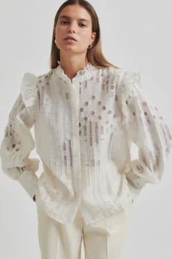 Clearance Second Female Nete Frill Shirt 59393 1044 Coconut Milk