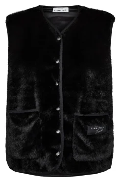 Hot Haute L'Amitié New Fur Tech Vest HL10409 Black