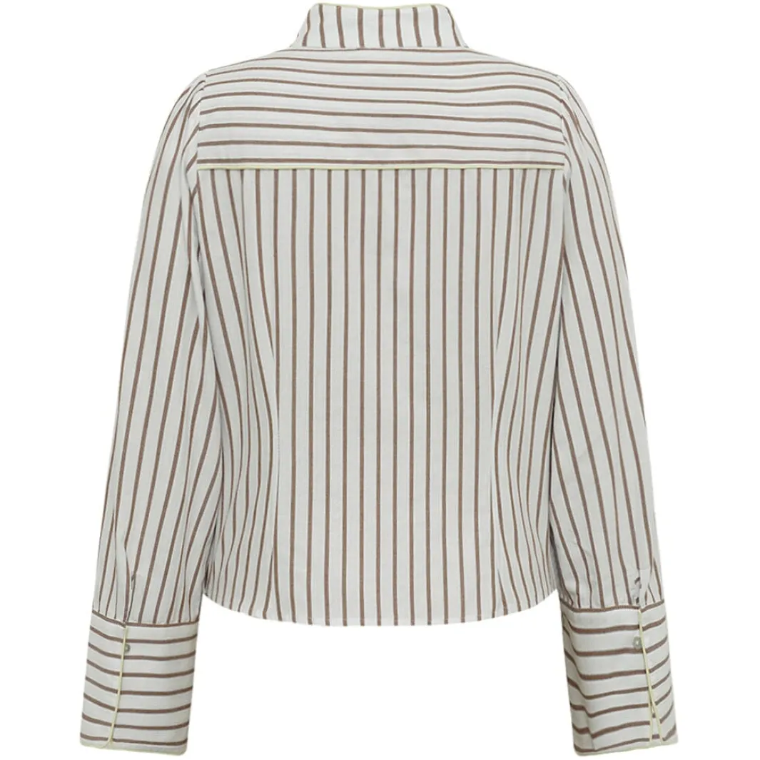 Discount Gossia Nicogo Shirt G2851 Off-White/Brown Stripes