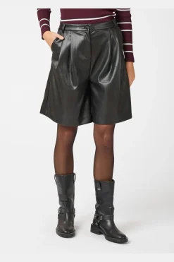 Online Neo Noir Nika Bermuda Pu Shorts 164147 Black