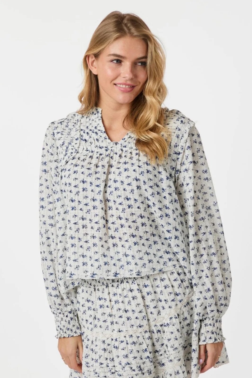 Outlet Neo Noir Nipoa Dot Flower Blouse 165284 140