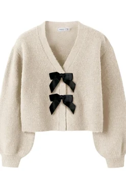 Sale Name It Nkfrina Ls Knit Card 4948506 Cement Black Bow