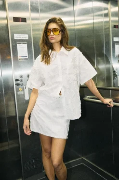 Discount Noisy May Nmalessa H/W Short Texture Skirt 4880780 Bright White