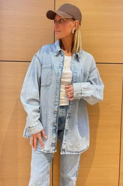 Noisy May Nmalva L/S Denim Shacket Az352Lb 4418208 Light Blue Denim