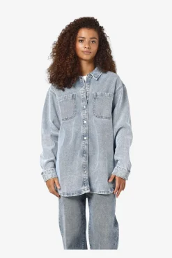 Noisy May Nmalva L/S Denim Shacket Az352Lb 4418208 Light Blue Denim