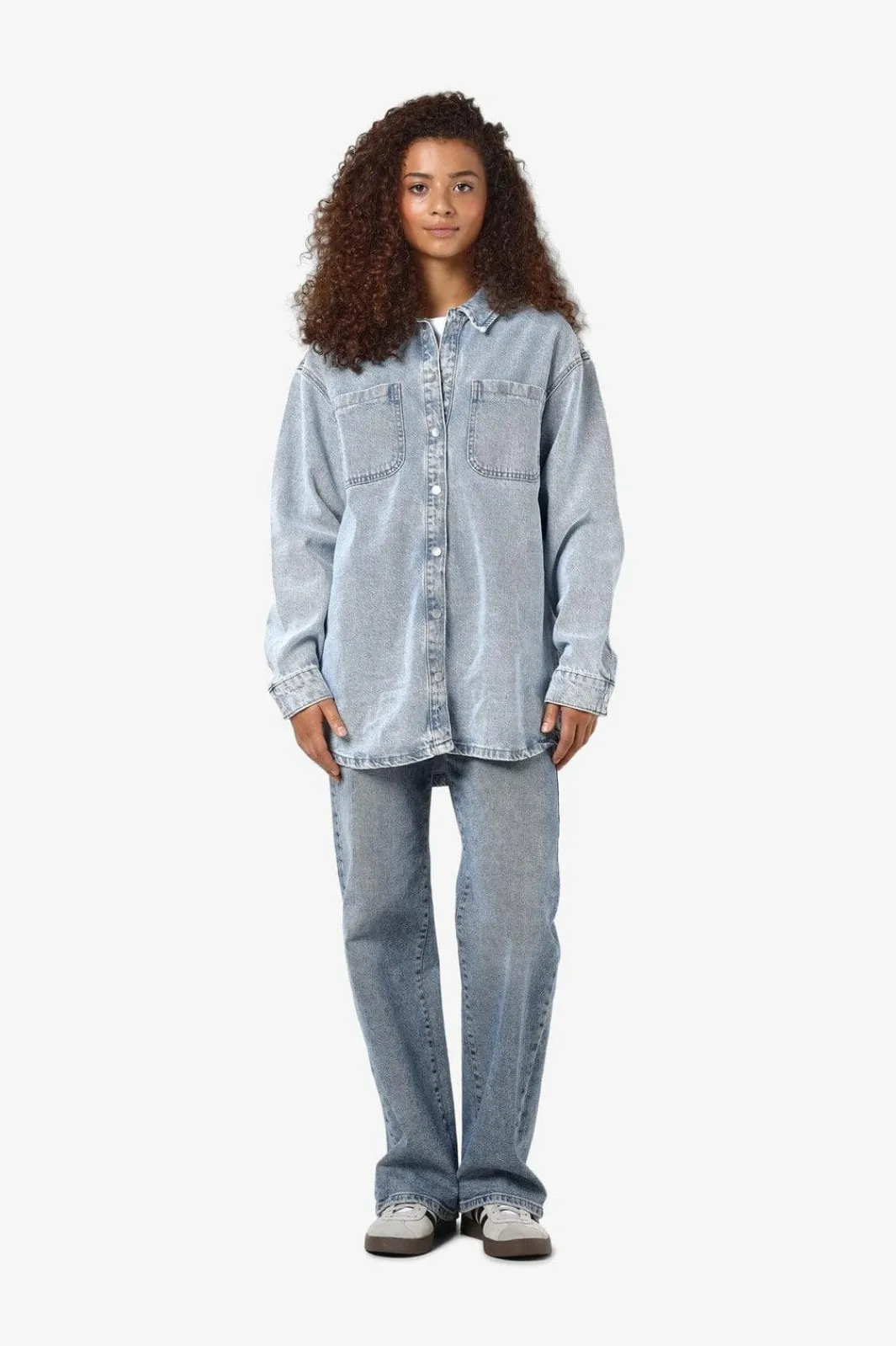 Noisy May Nmalva L/S Denim Shacket Az352Lb 4418208 Light Blue Denim