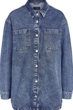 Hot Noisy May Nmalva L/S Denim Shacket Az351Mb 4418191 Medium Blue Denim