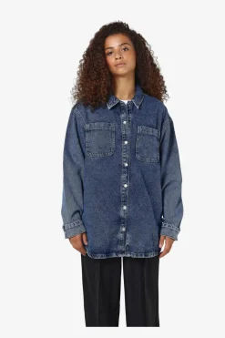 Hot Noisy May Nmalva L/S Denim Shacket Az351Mb 4418191 Medium Blue Denim