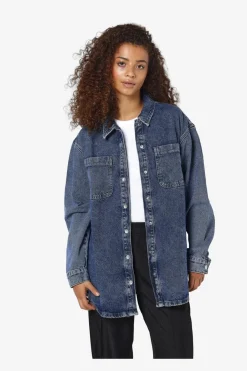 Hot Noisy May Nmalva L/S Denim Shacket Az351Mb 4418191 Medium Blue Denim