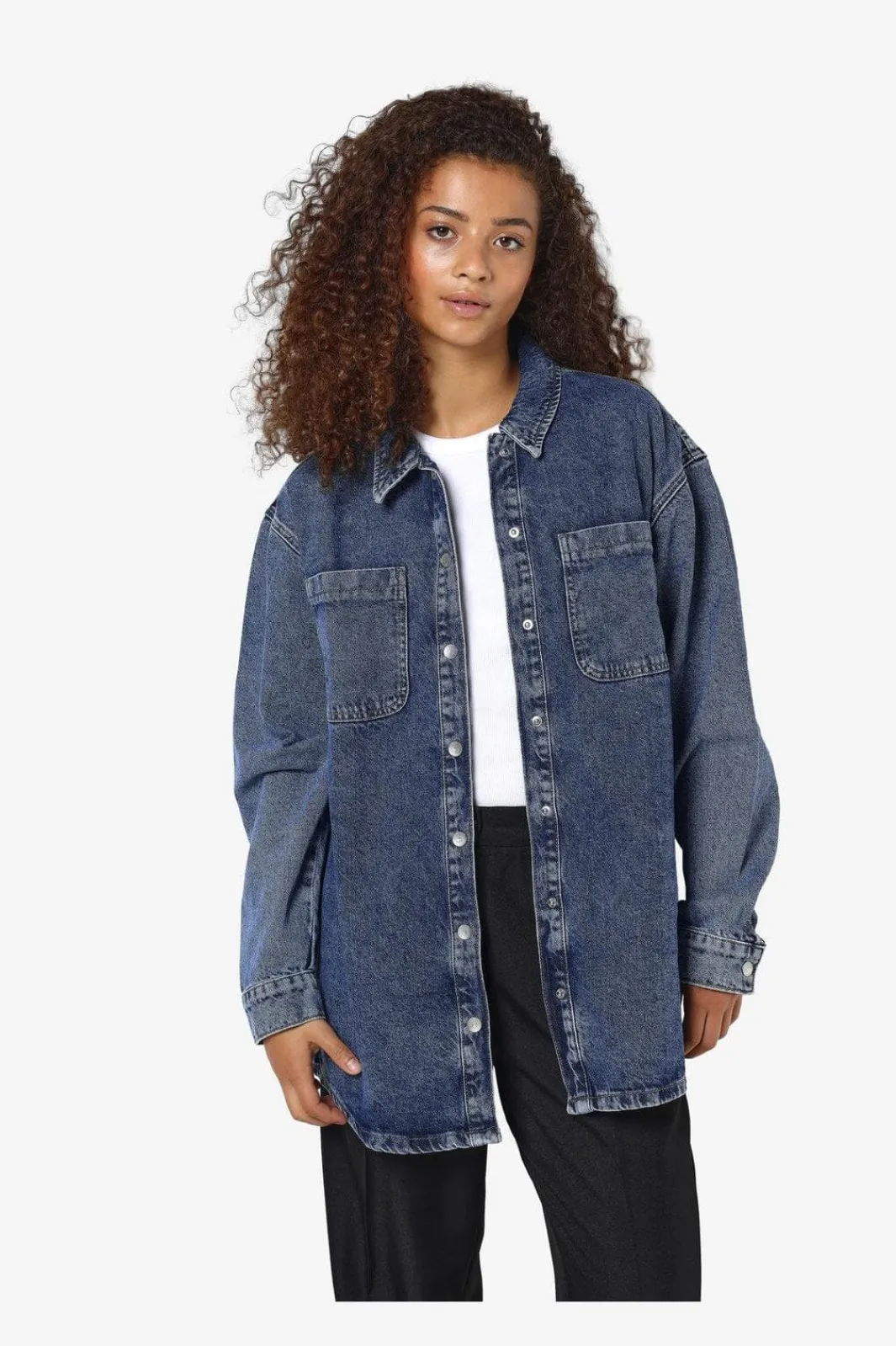 Hot Noisy May Nmalva L/S Denim Shacket Az351Mb 4418191 Medium Blue Denim