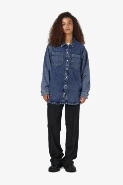 Hot Noisy May Nmalva L/S Denim Shacket Az351Mb 4418191 Medium Blue Denim