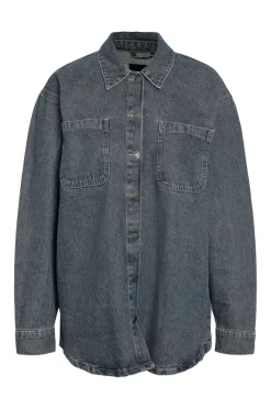 Outlet Noisy May Nmalva L/S Tinted Washed Shirt Az449Mb 4844470 Dark Blue Denim