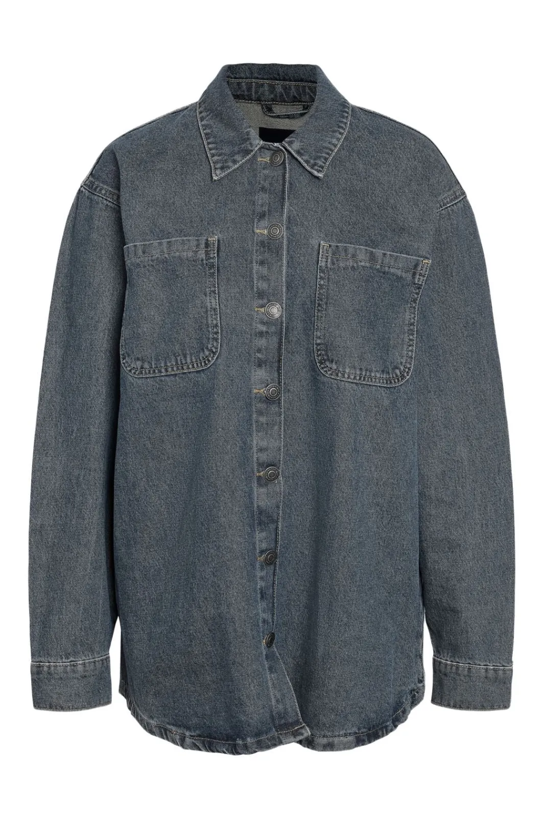 Outlet Noisy May Nmalva L/S Tinted Washed Shirt Az449Mb 4844470 Dark Blue Denim