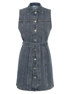 Discount Noisy May Nmalvi S/L Short Tie Dress Bs023Mb 4759543 Medium Blue Denim