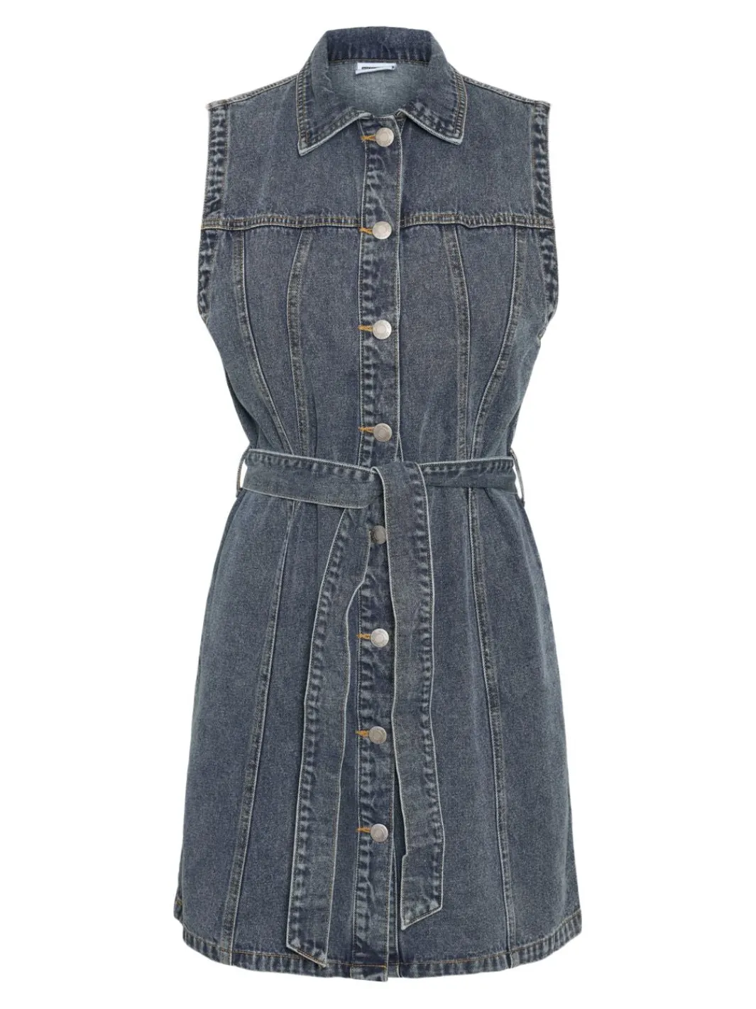 Discount Noisy May Nmalvi S/L Short Tie Dress Bs023Mb 4759543 Medium Blue Denim