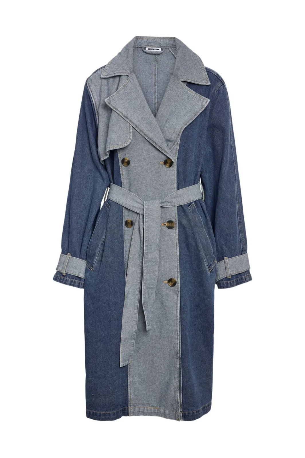 New Noisy May Nmarizona Denim Trenchcoat Dd 4785880 Dark Blue Denim
