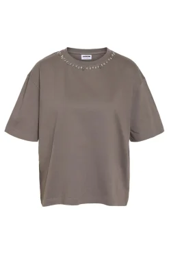 Best Noisy May Nmbelle S/S Simili T-Shirt Fwd 4865620 Charcoal Gray Neck Simili