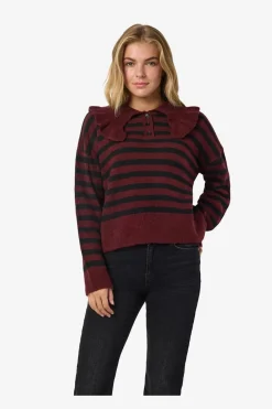 Noisy May Nmbrooke L/S Frill Collar Knit 4924582 Windsor Wine Black