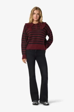 Noisy May Nmbrooke L/S Frill Collar Knit 4924582 Windsor Wine Black