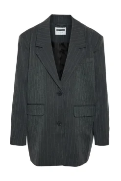Sale Noisy May Nmcelia L/S Oversize Pinstripe Blazer Fw 4977588 Dark Grey Melange Pinstripe