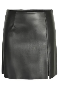 Online Noisy May Nmclara Penny Pu Slit Skirt 3939402 Black
