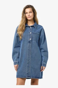 Outlet Noisy May Nmdelilah L/S Regular Dress Vi564Mb 4801391 Medium Blue Denim