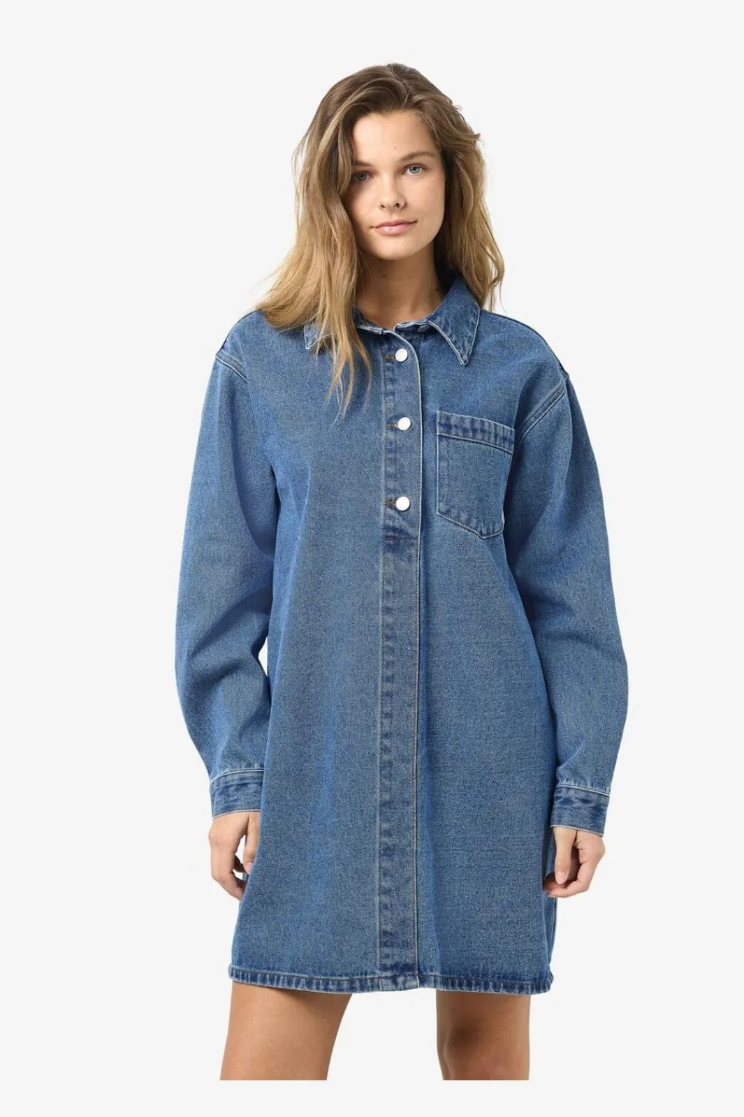 Outlet Noisy May Nmdelilah L/S Regular Dress Vi564Mb 4801391 Medium Blue Denim