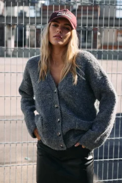 Hot Noisy May Nmdolly L/S Knit Cardigan Fwd 4791859 Medium Grey Melange
