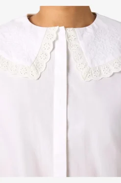 Noisy May Nmeliza L/S Embr Collar Shirt 4921981 Bright White