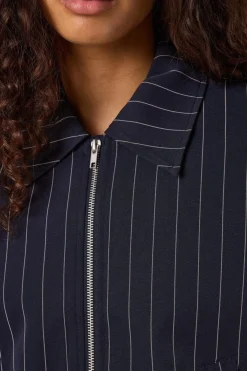 Discount Noisy May Nmella L/S Pinstripe Jacket Fwd 4896947 Navy Blazer White