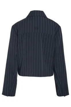Discount Noisy May Nmella L/S Pinstripe Jacket Fwd 4896947 Navy Blazer White