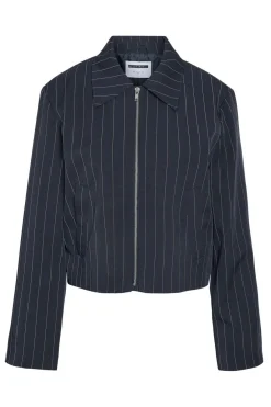Discount Noisy May Nmella L/S Pinstripe Jacket Fwd 4896947 Navy Blazer White