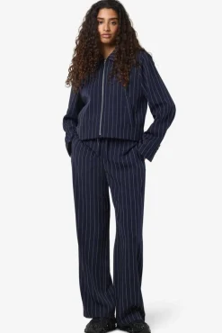 Hot Noisy May Nmella Nw Pinstripe Pants Fwd 4896946 Navy Blazer White