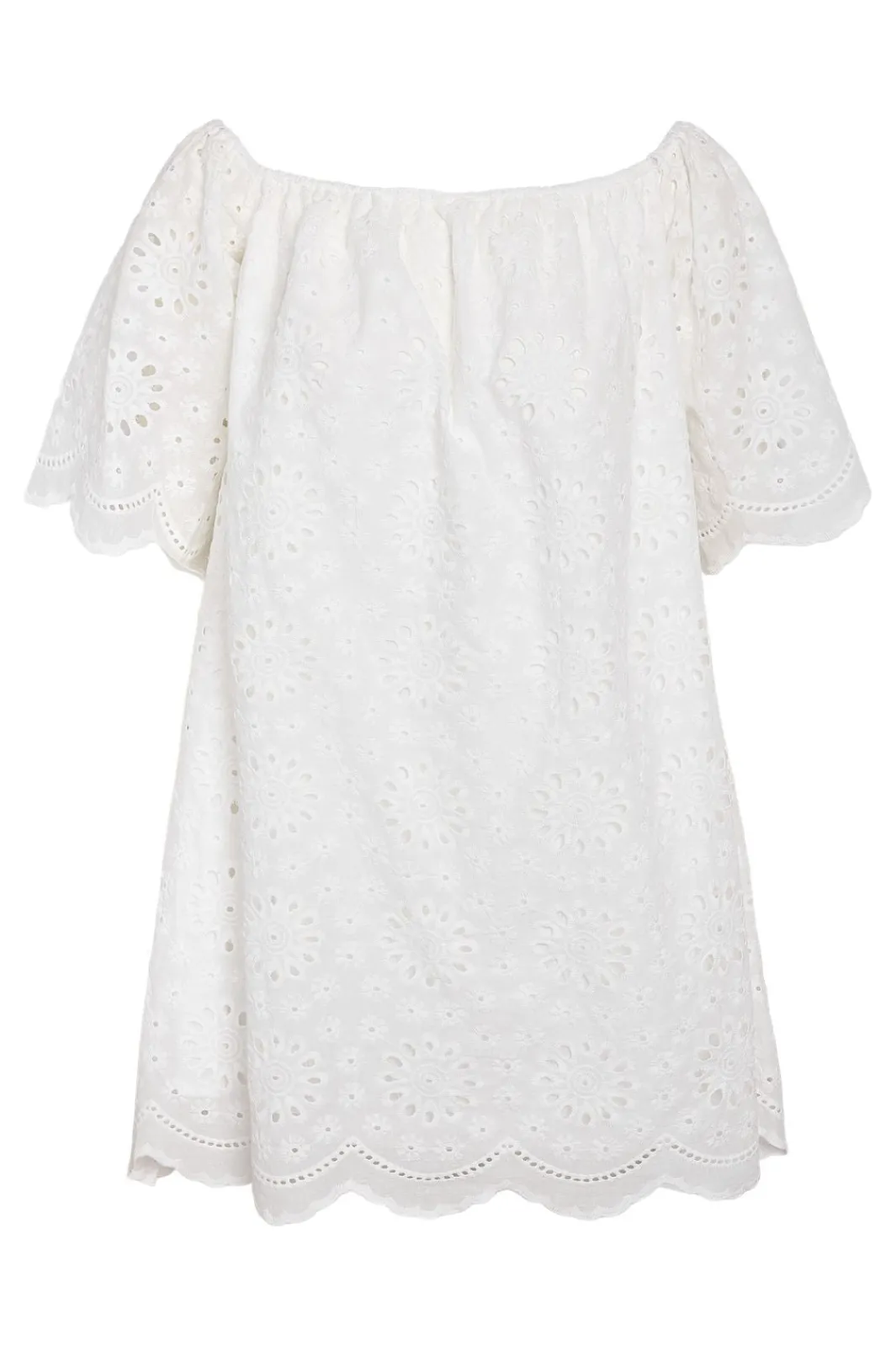 Clearance Noisy May Nmfiona Offshoulder Broderie Abk Dress 4953713 Bright White