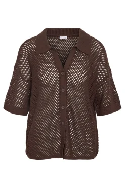 Online Noisy May Nmflorine S/S Oversized Knit Shirt 4766299 French Roast