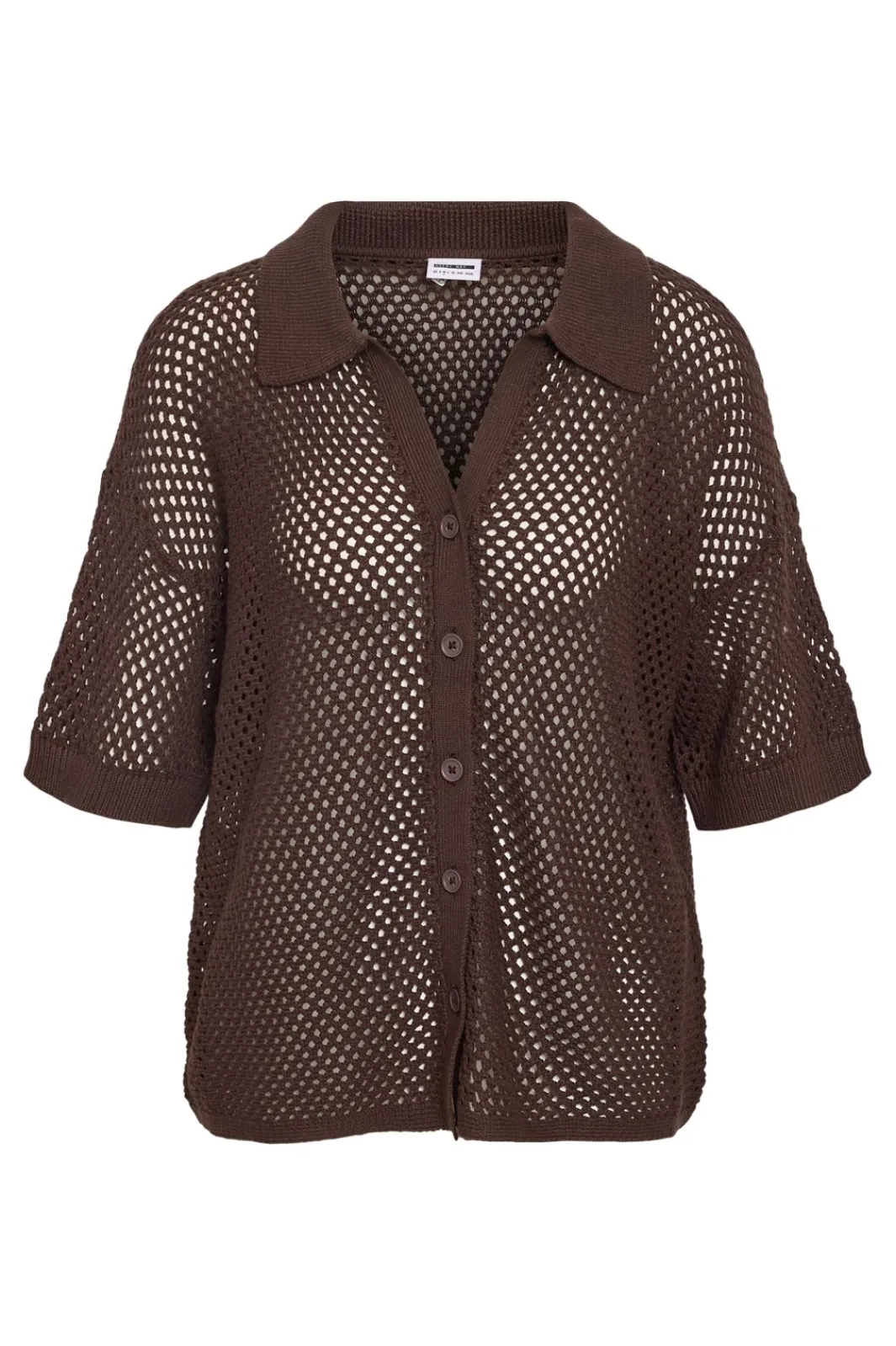 Online Noisy May Nmflorine S/S Oversized Knit Shirt 4766299 French Roast