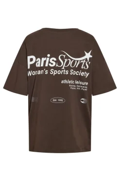 Sale Noisy May Nmida 2/4 Sporty T-Shirt 5018990 Chocolate Brown Paris Sport