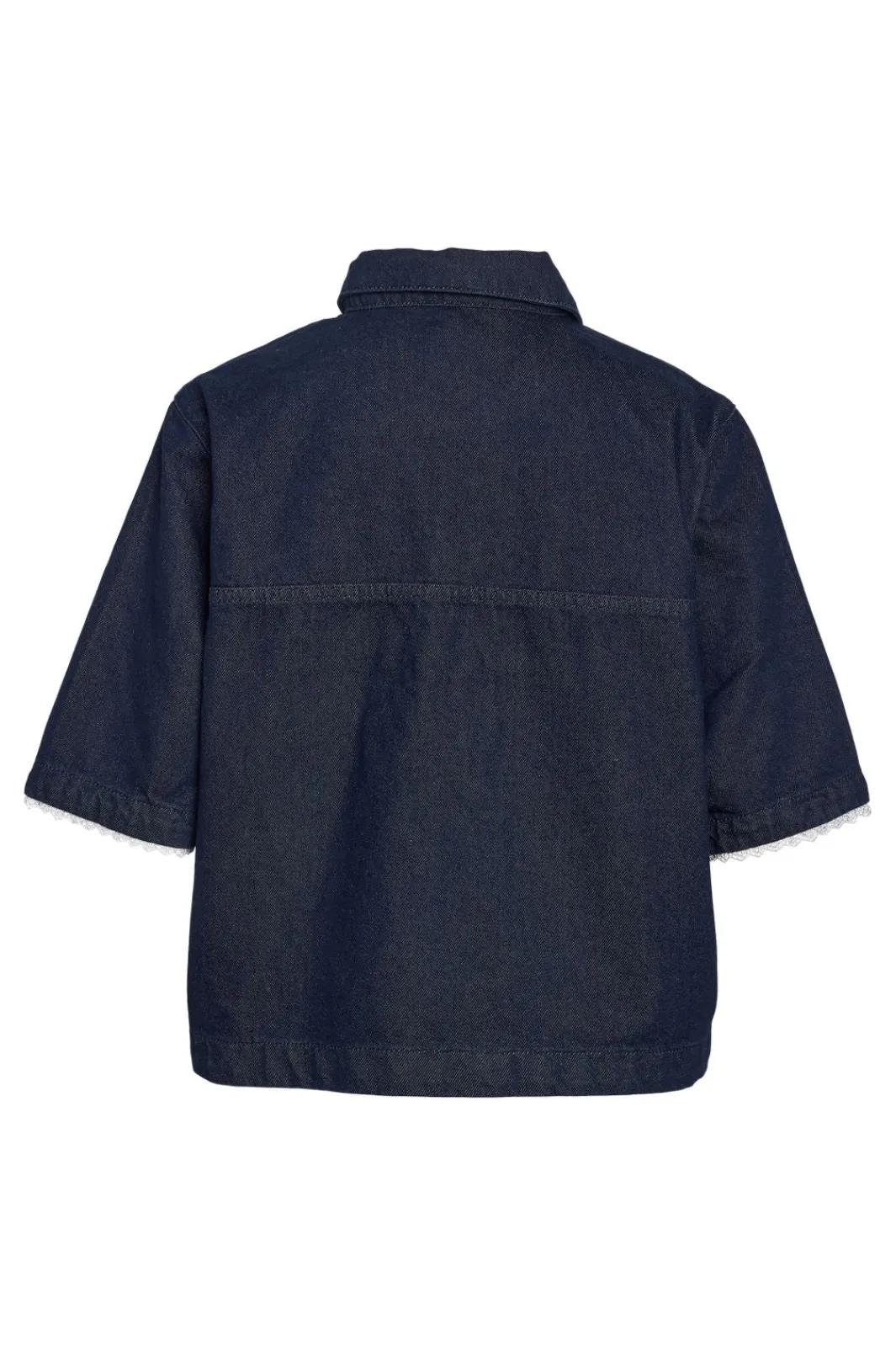Discount Noisy May Nmindie 2/4 Denim Lace Shirt Db 4952006 Dark Blue Denim