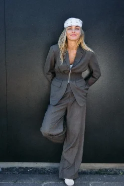 Hot Noisy May Nmiris L/S Smock Fitted Blazer 4977570 Morel Melange