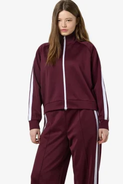 Hot Noisy May Nmjenna L/S High Neck Zipper 4837290 Windsor Wine White Stripes
