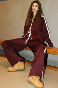 Hot Noisy May Nmjenna Nw Sporty Jogger 4837291 Windsor Wine White Stripes