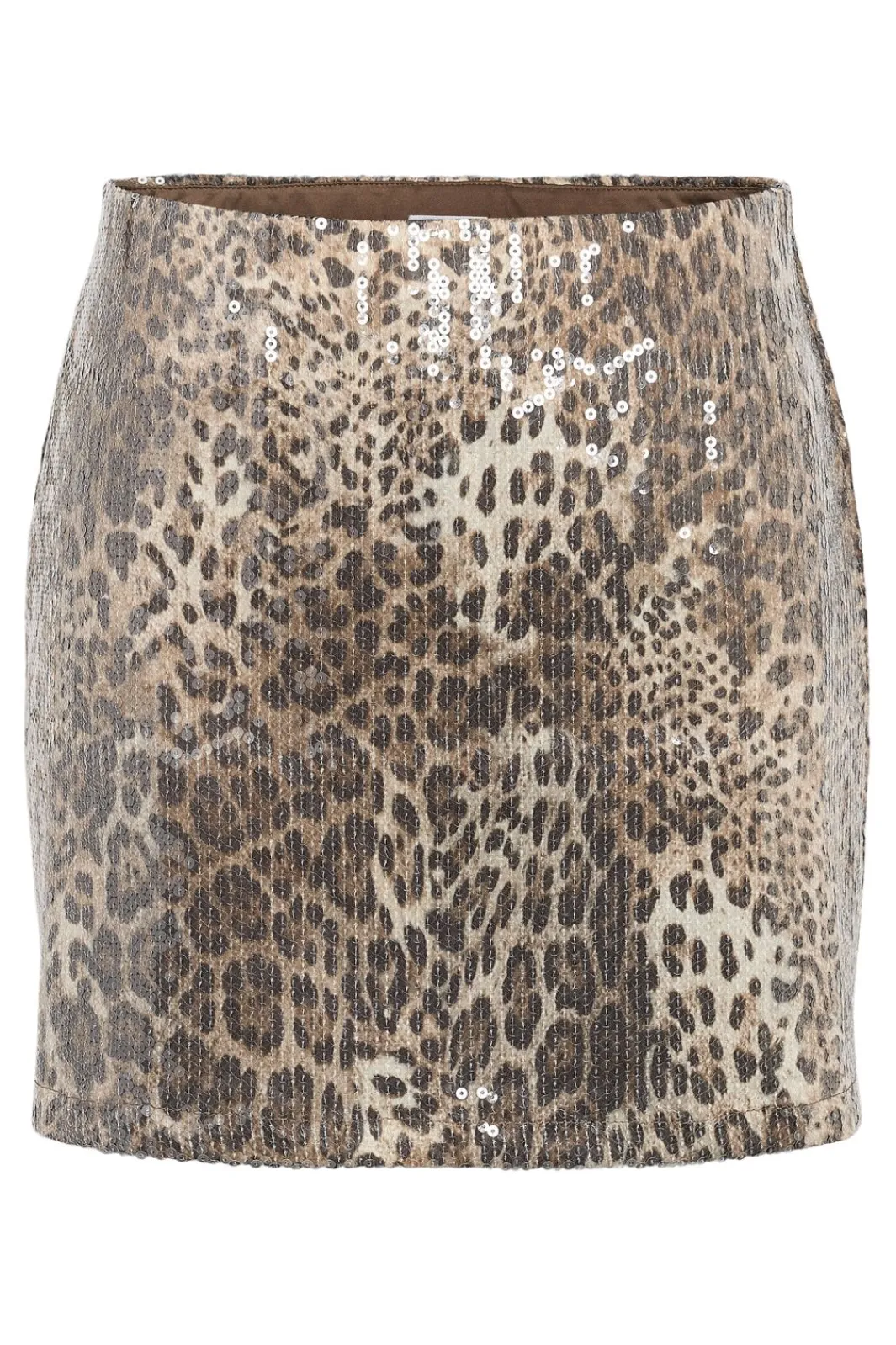 Outlet Noisy May Nmjessy Short Sequin Skirt 4876602 Silver Mink Leo Sequin