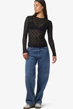 Online Noisy May Nmjudith L/S Lace Top 4793424 Black