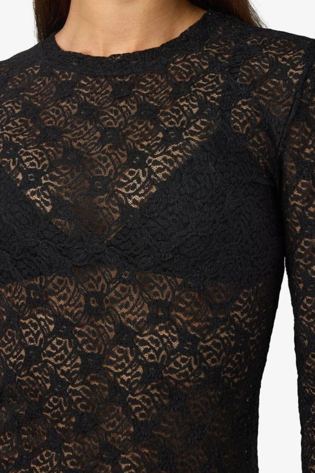 Online Noisy May Nmjudith L/S Lace Top 4793424 Black