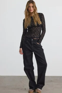 Online Noisy May Nmjudith L/S Lace Top 4793424 Black