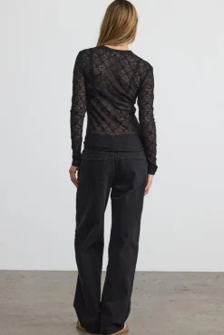 Online Noisy May Nmjudith L/S Lace Top 4793424 Black
