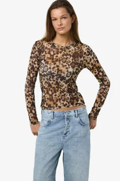 Discount Noisy May Nmjudith L/S Mesh Top Bg Fwd 4067990 Black Leo