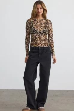Discount Noisy May Nmjudith L/S Mesh Top Bg Fwd 4067990 Black Leo
